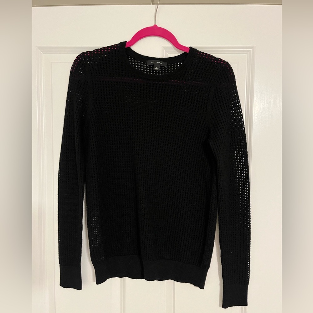 Ann Taylor Long Sleeve Shirt with Open Squares